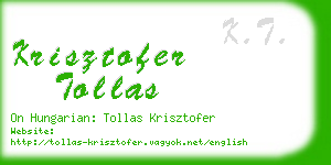 krisztofer tollas business card